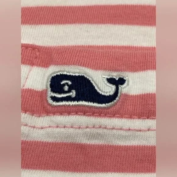 Vineyard Vines Men’s Polo Pique Shirt Short Sleeve Pink White Stripes Size XL - Picture 9 of 11
